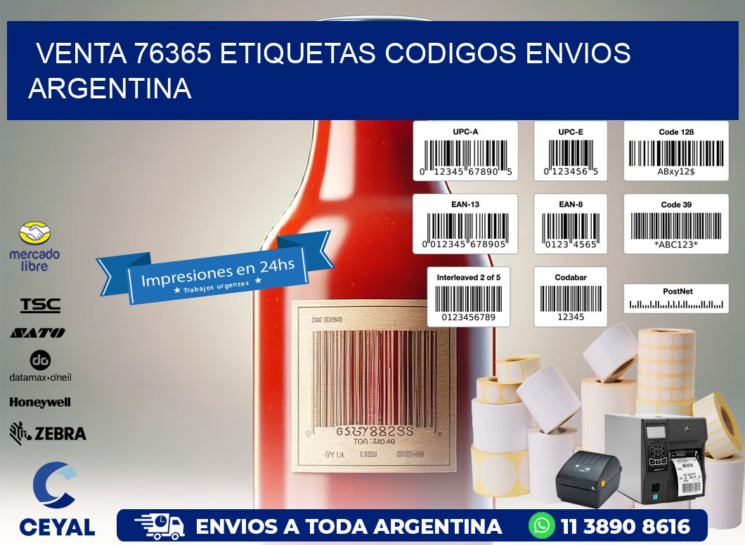 VENTA 76365 ETIQUETAS CODIGOS ENVIOS ARGENTINA