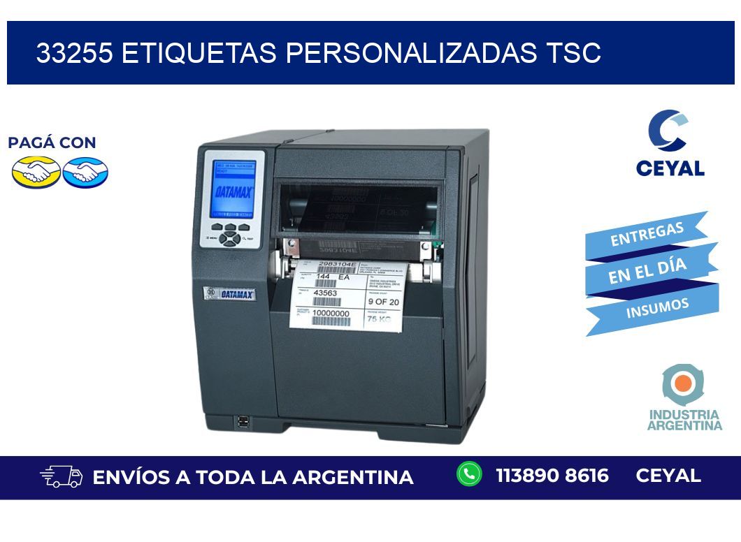 33255 ETIQUETAS PERSONALIZADAS TSC