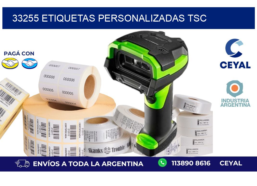 33255 ETIQUETAS PERSONALIZADAS TSC