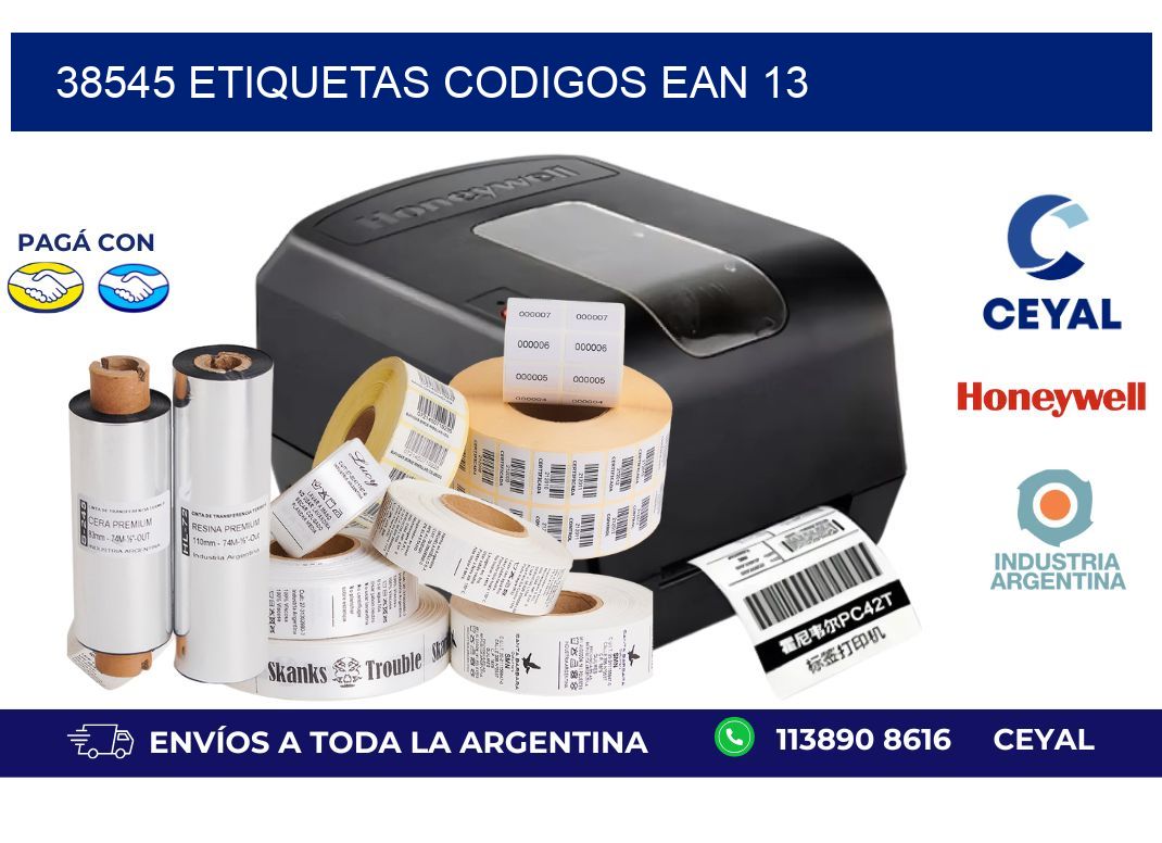 38545 ETIQUETAS CODIGOS EAN 13