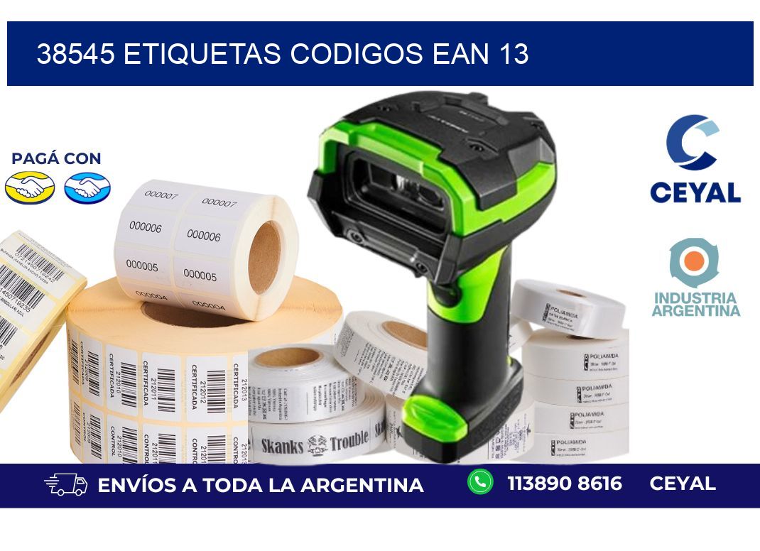 38545 ETIQUETAS CODIGOS EAN 13
