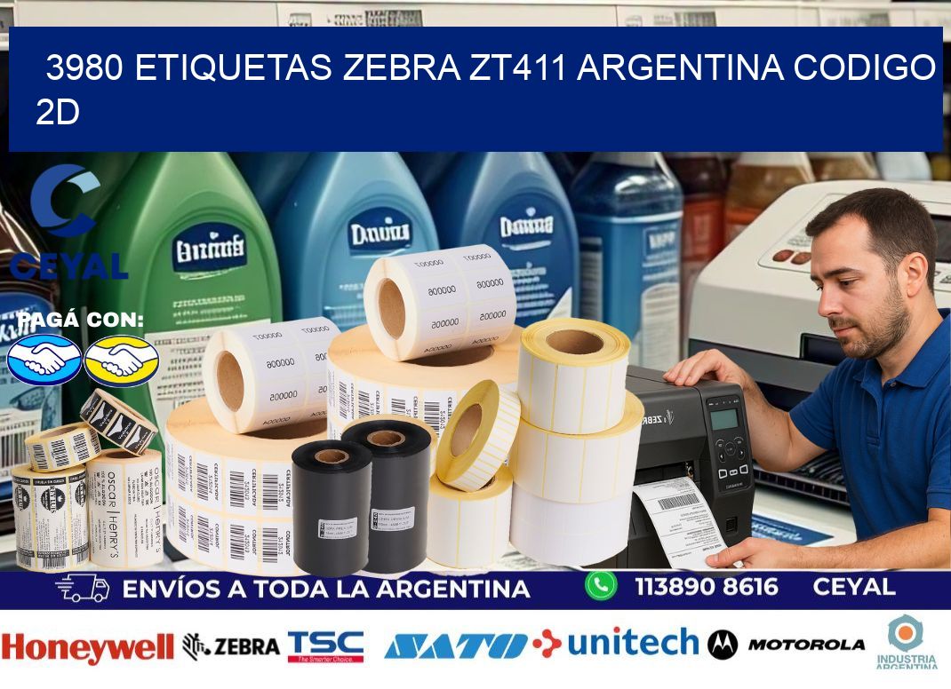 3980 etiquetas zebra zt411 argentina CODIGO 2D