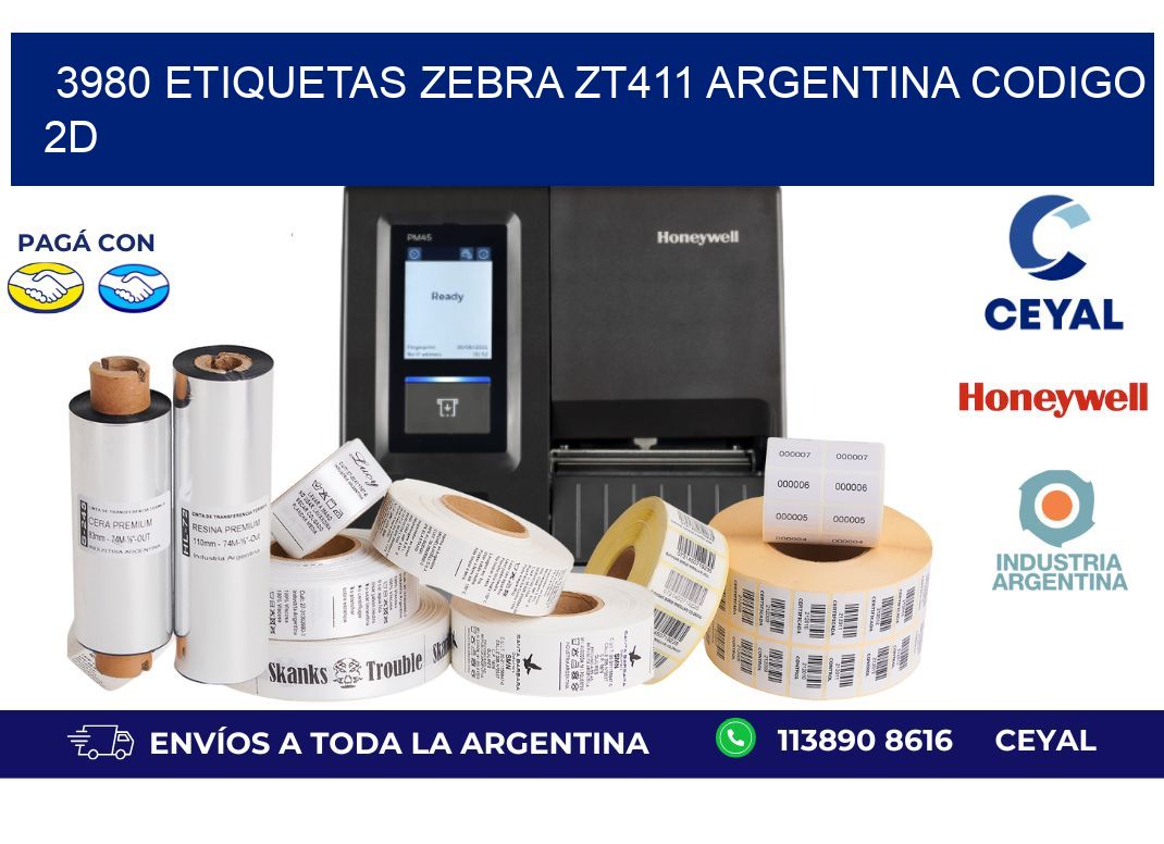 3980 etiquetas zebra zt411 argentina CODIGO 2D