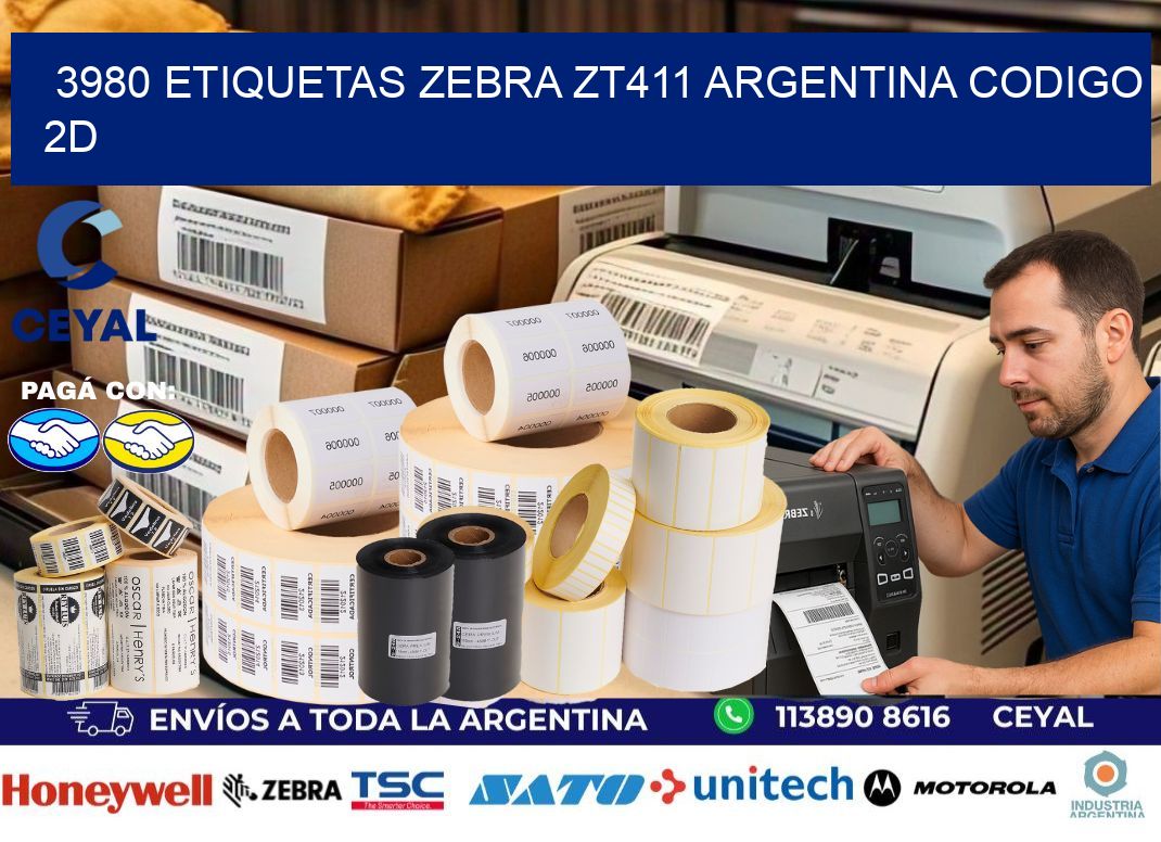 3980 etiquetas zebra zt411 argentina CODIGO 2D