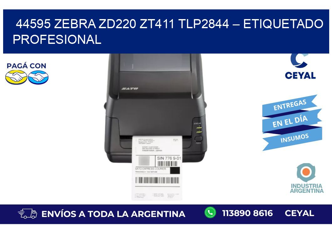 44595 Zebra ZD220 ZT411 TLP2844 – Etiquetado Profesional