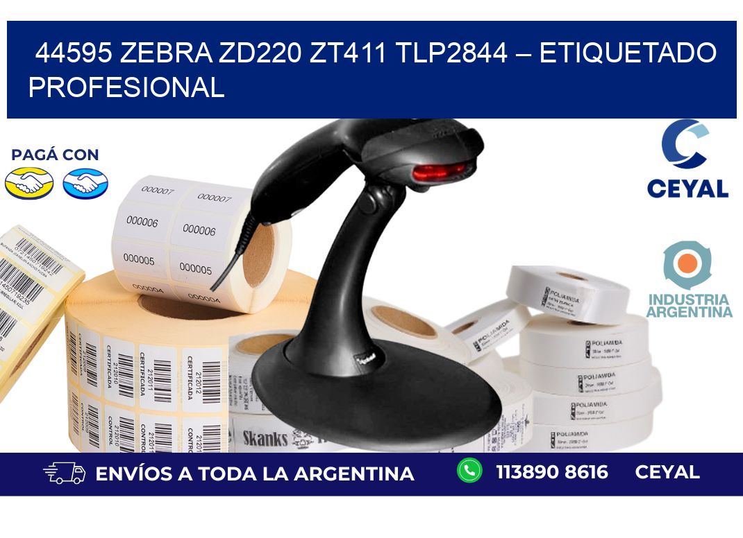 44595 Zebra ZD220 ZT411 TLP2844 – Etiquetado Profesional