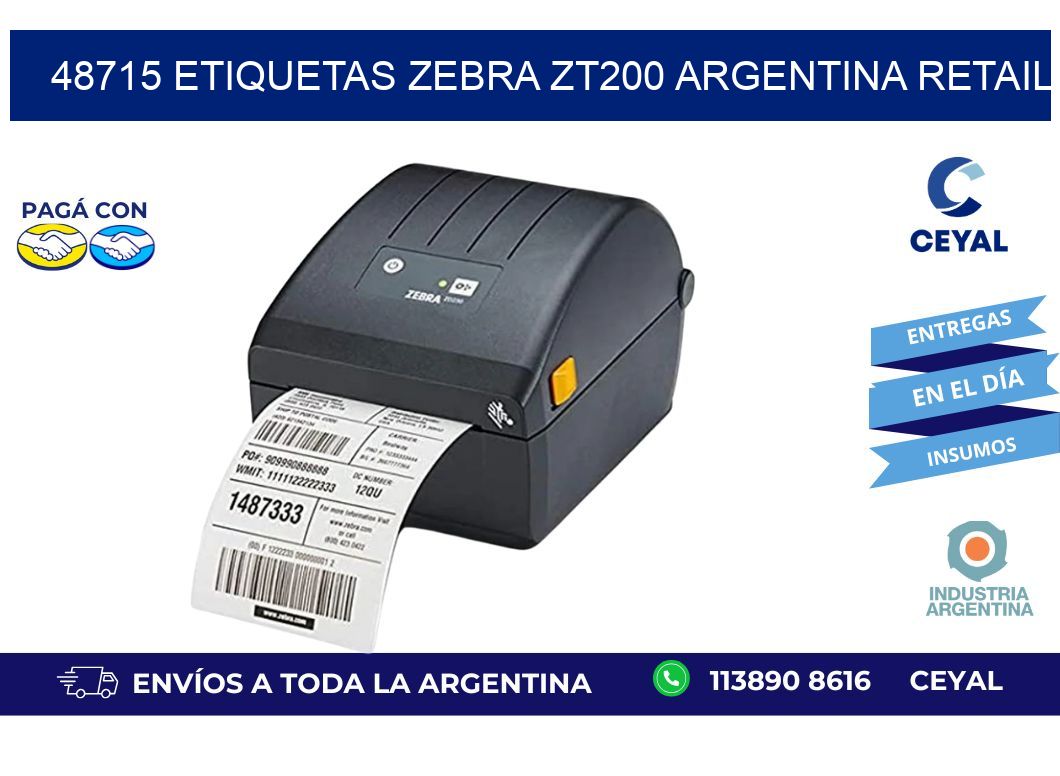48715 etiquetas zebra zt200 argentina RETAIL
