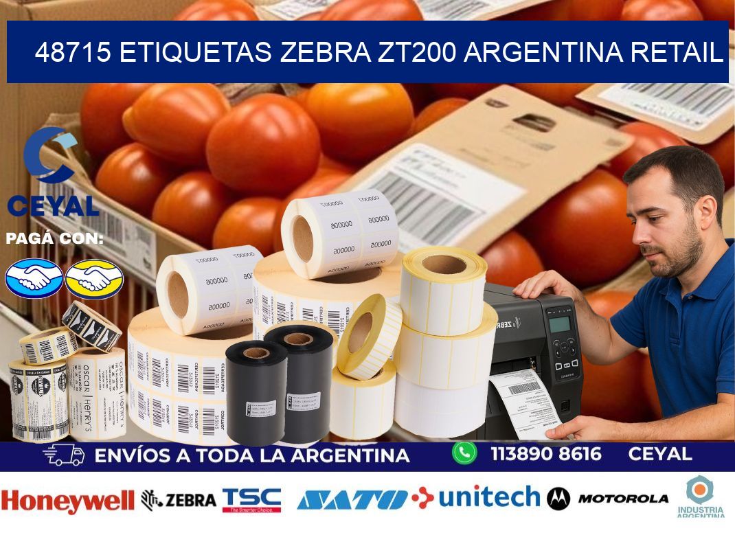 48715 etiquetas zebra zt200 argentina RETAIL