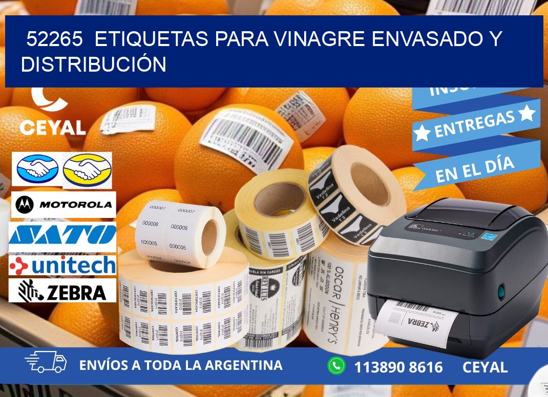 52265 ETIQUETAS PARA VINAGRE ENVASADO Y DISTRIBUCIÓN