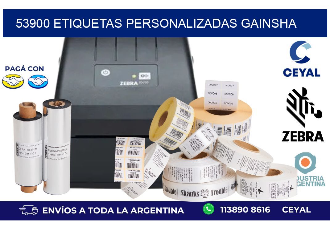 53900 ETIQUETAS PERSONALIZADAS GAINSHA