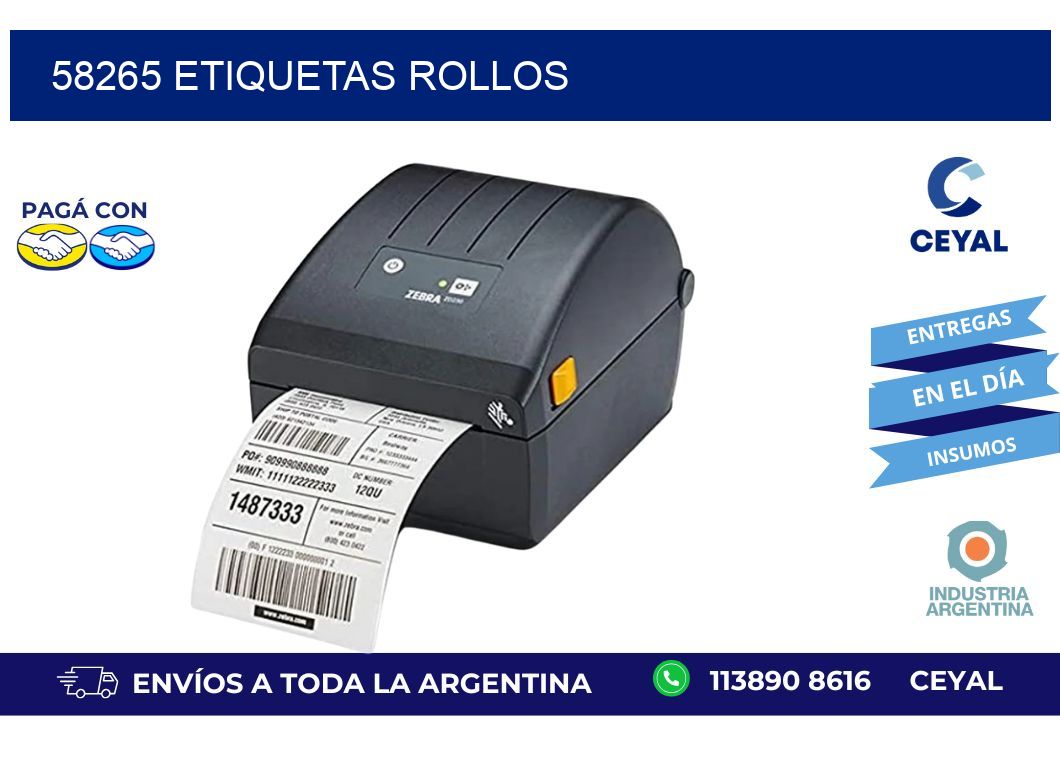 58265 ETIQUETAS ROLLOS