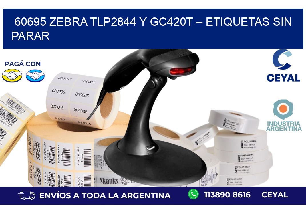 60695 Zebra TLP2844 y GC420T – Etiquetas sin Parar