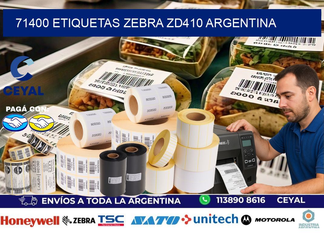 71400 etiquetas zebra zd410 argentina