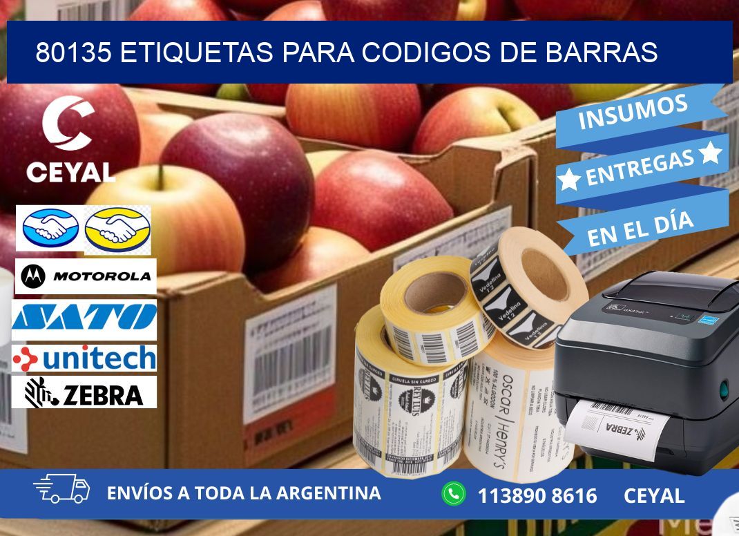 80135 ETIQUETAS PARA CODIGOS DE BARRAS