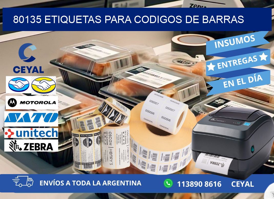 80135 ETIQUETAS PARA CODIGOS DE BARRAS