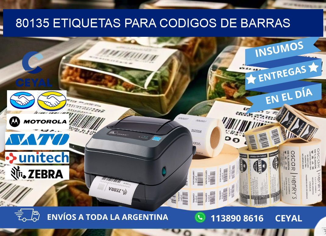 80135 ETIQUETAS PARA CODIGOS DE BARRAS