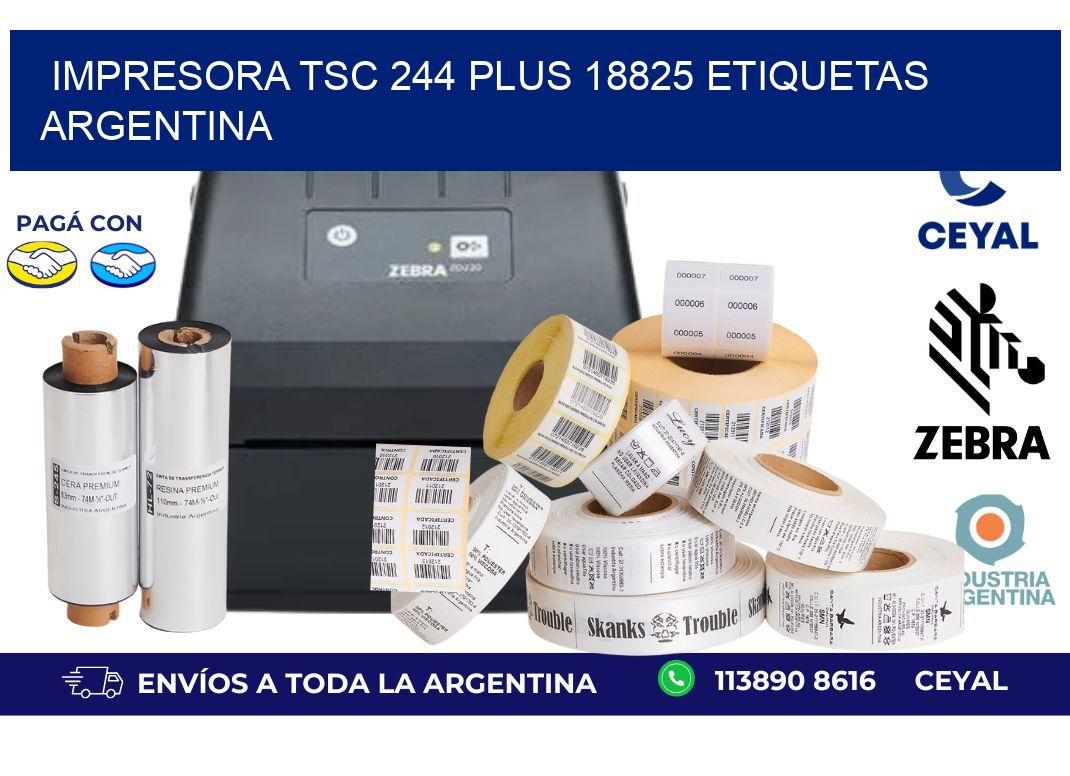 Impresora tsc 244 plus 18825 etiquetas argentina