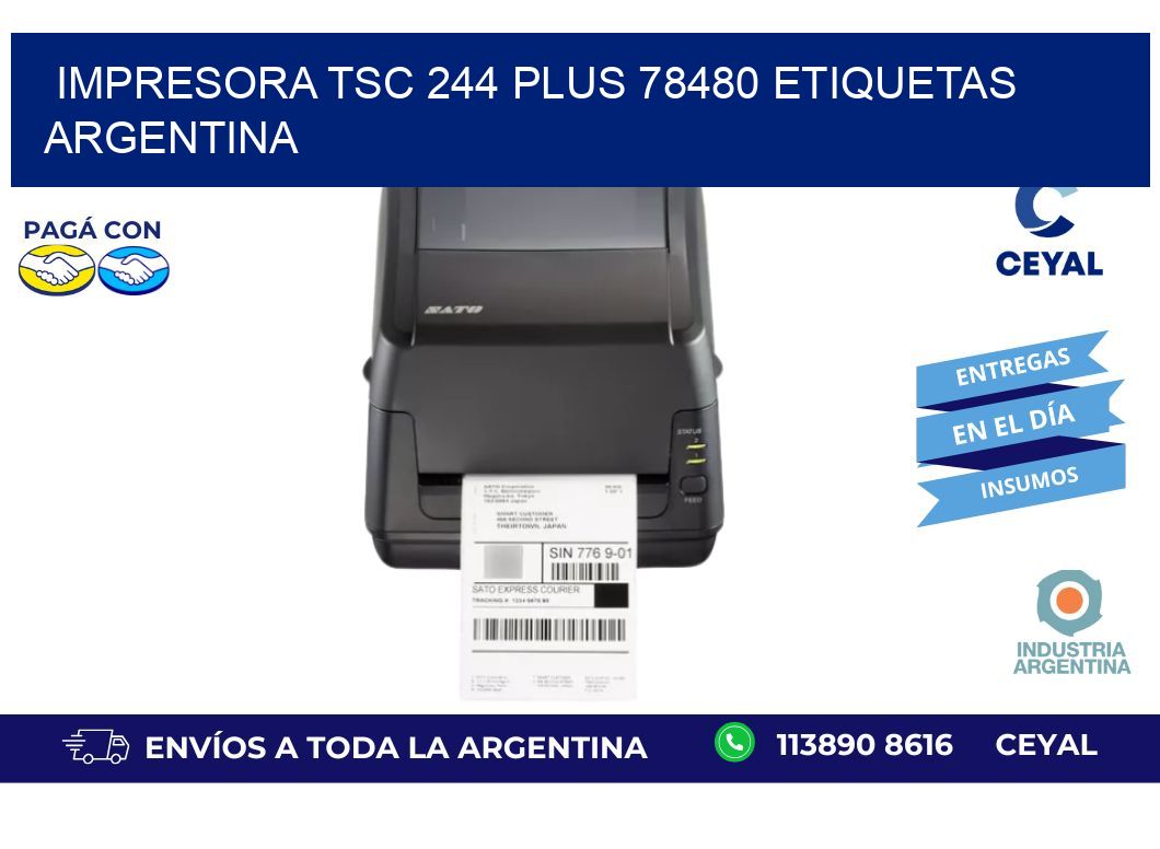 Impresora tsc 244 plus 78480 etiquetas argentina