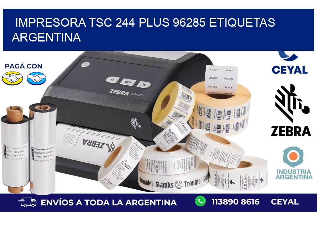 Impresora tsc 244 plus 96285 etiquetas argentina