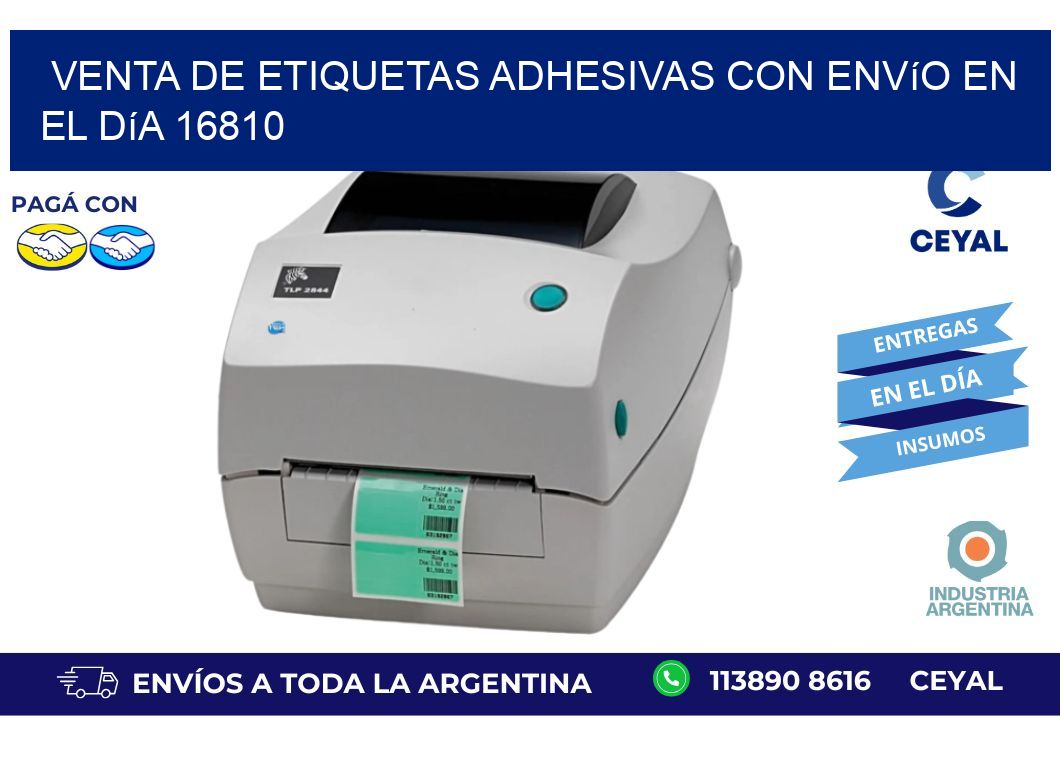 Venta de Etiquetas Adhesivas con Envío en el Día 16810
