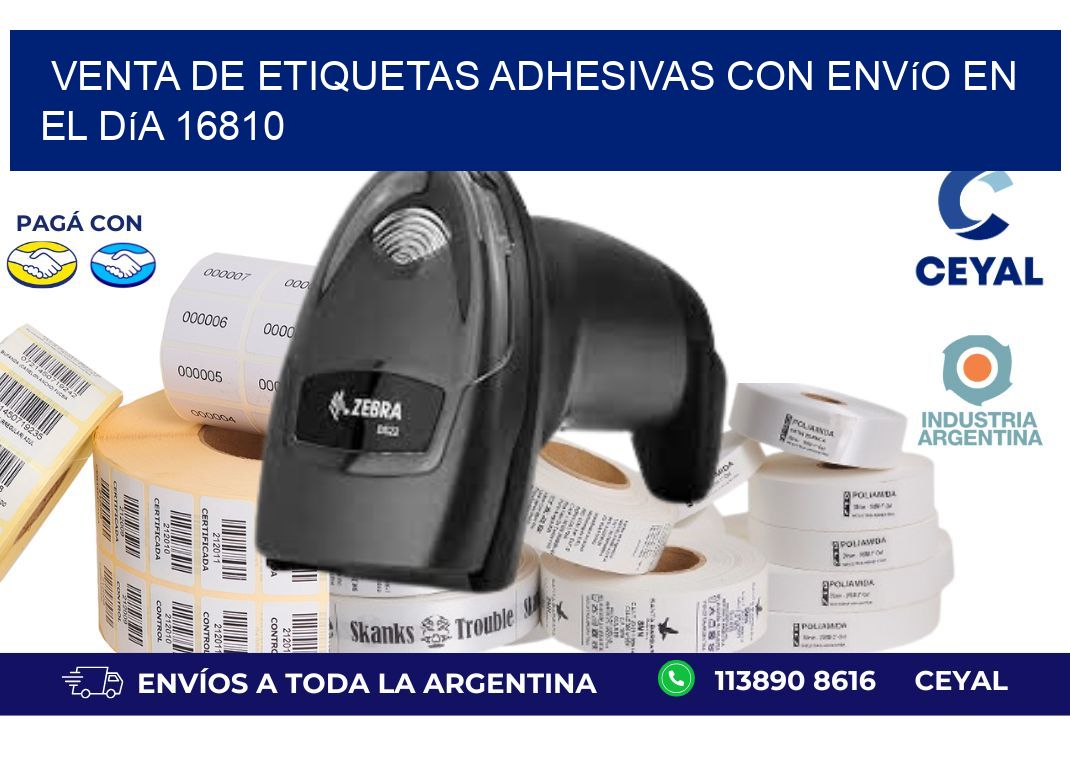 Venta de Etiquetas Adhesivas con Envío en el Día 16810