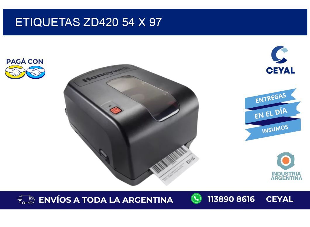 etiquetas zd420 54 x 97