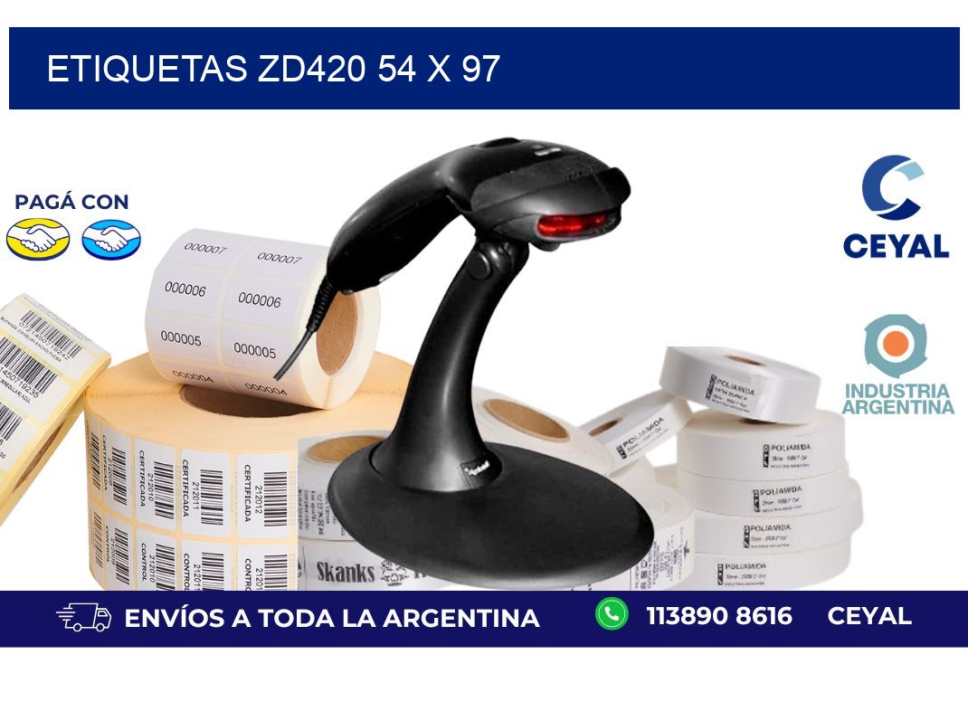 etiquetas zd420 54 x 97