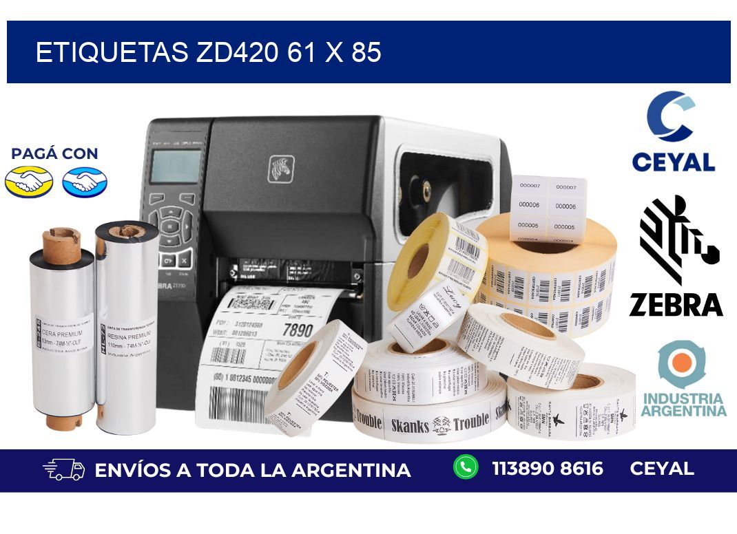 etiquetas zd420 61 x 85
