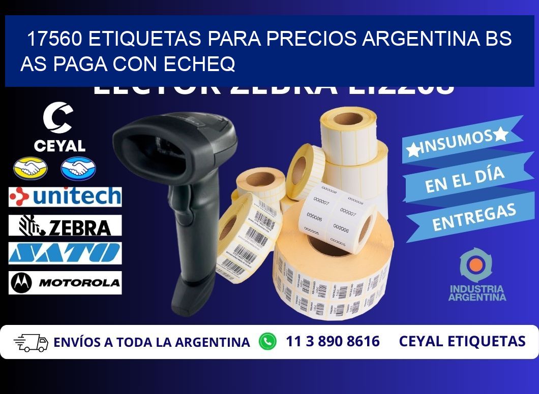 17560 ETIQUETAS PARA PRECIOS ARGENTINA BS AS PAGA CON ECHEQ