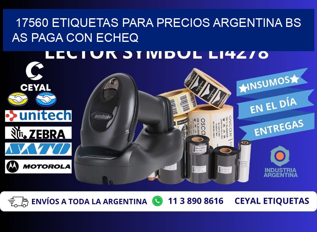 17560 ETIQUETAS PARA PRECIOS ARGENTINA BS AS PAGA CON ECHEQ