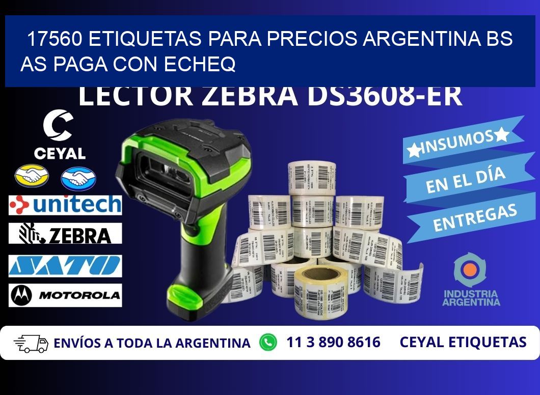 17560 ETIQUETAS PARA PRECIOS ARGENTINA BS AS PAGA CON ECHEQ