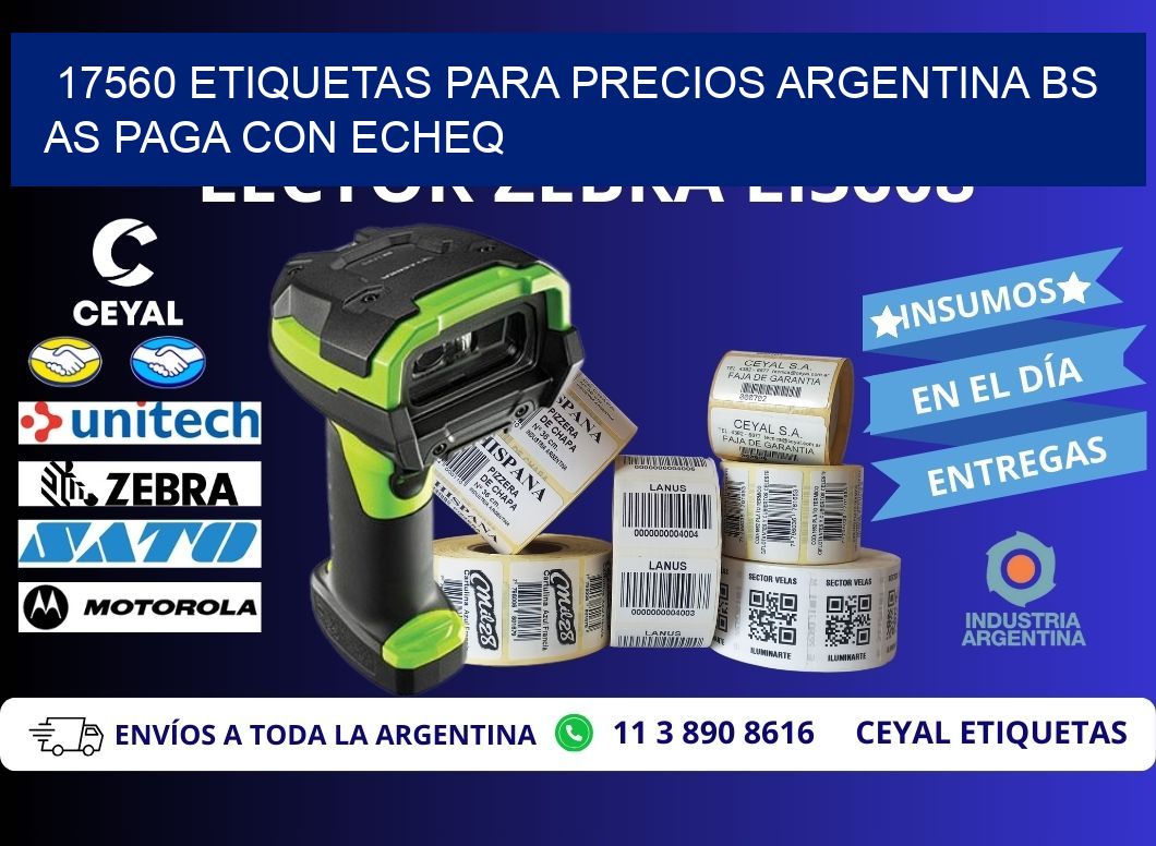 17560 ETIQUETAS PARA PRECIOS ARGENTINA BS AS PAGA CON ECHEQ