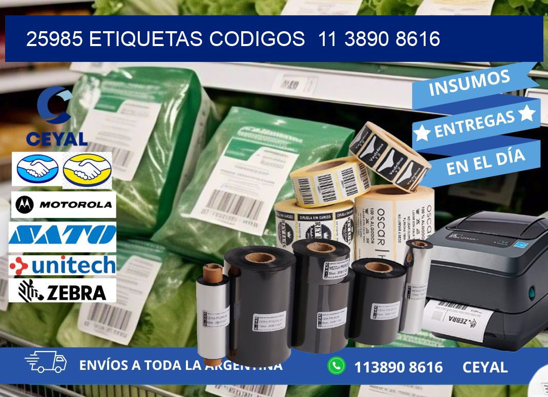 25985 ETIQUETAS CODIGOS  11 3890 8616