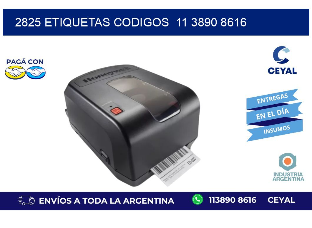 2825 ETIQUETAS CODIGOS 11 3890 8616