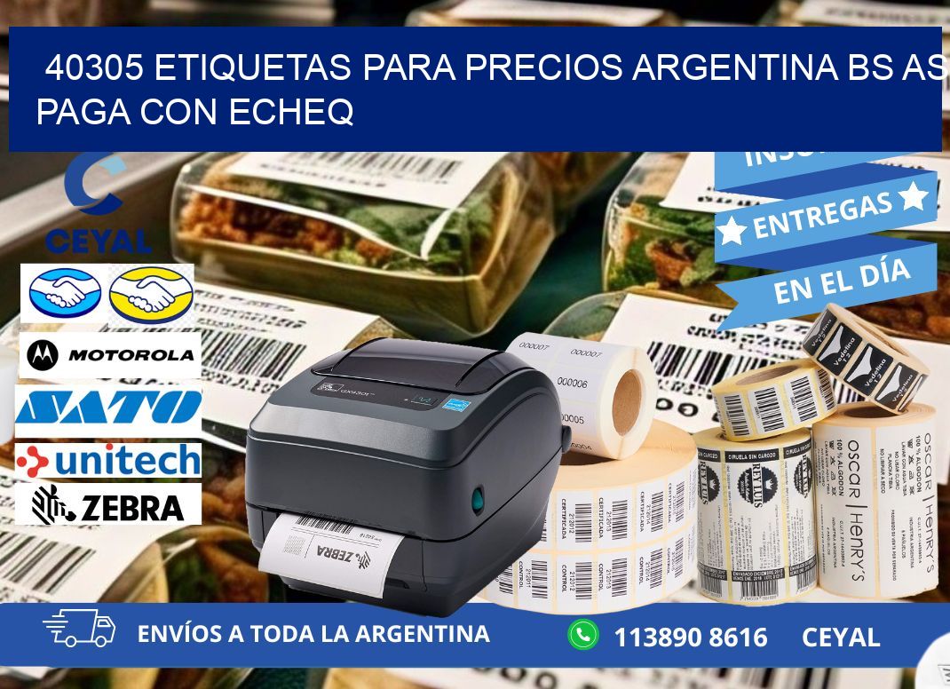 40305 ETIQUETAS PARA PRECIOS ARGENTINA BS AS PAGA CON ECHEQ