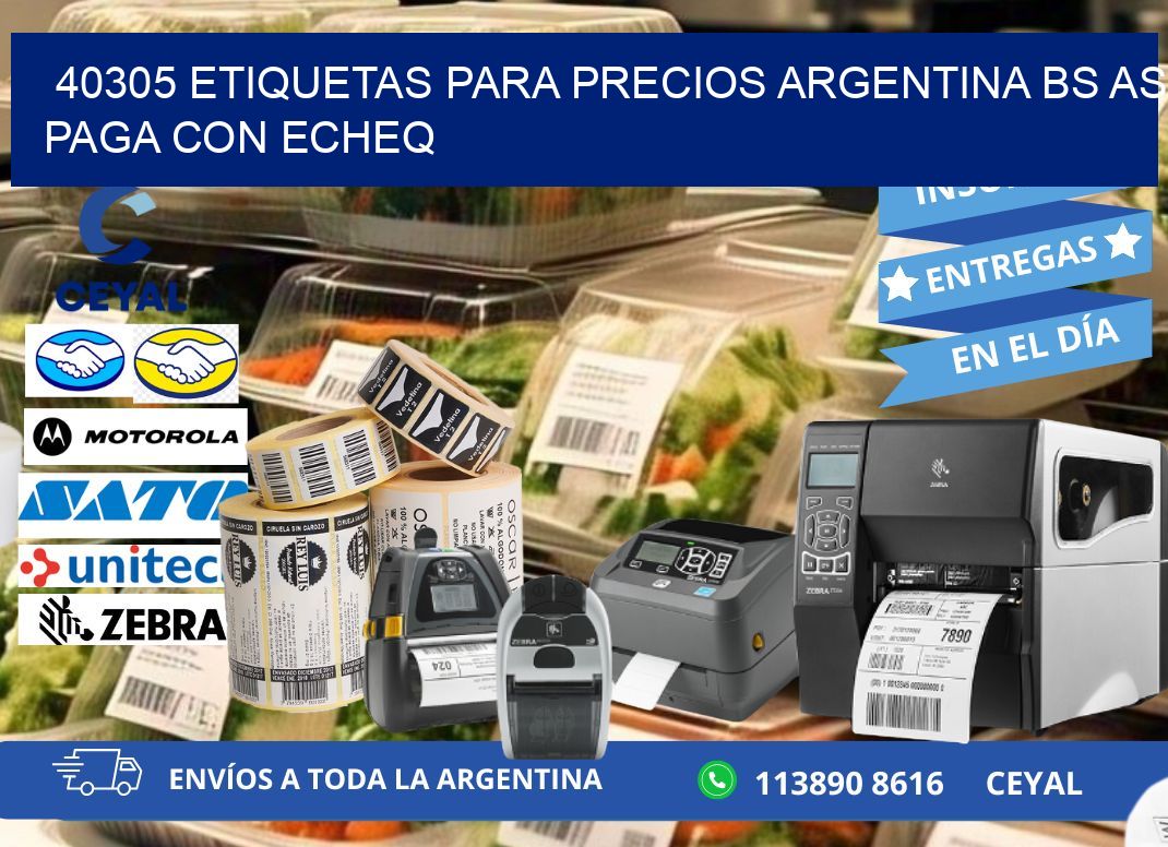 40305 ETIQUETAS PARA PRECIOS ARGENTINA BS AS PAGA CON ECHEQ