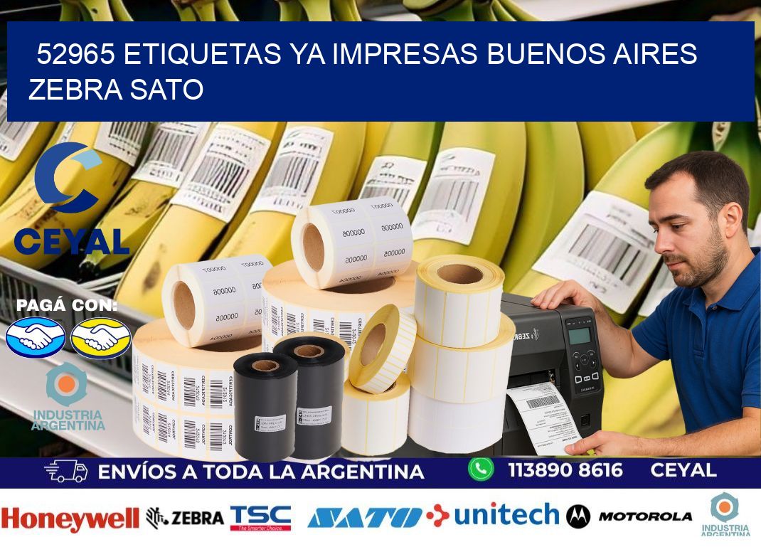 52965 ETIQUETAS YA IMPRESAS BUENOS AIRES ZEBRA SATO