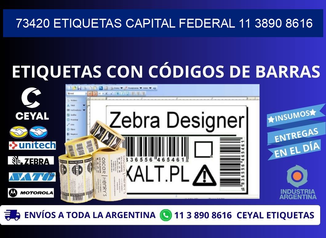 73420 ETIQUETAS CAPITAL FEDERAL 11 3890 8616