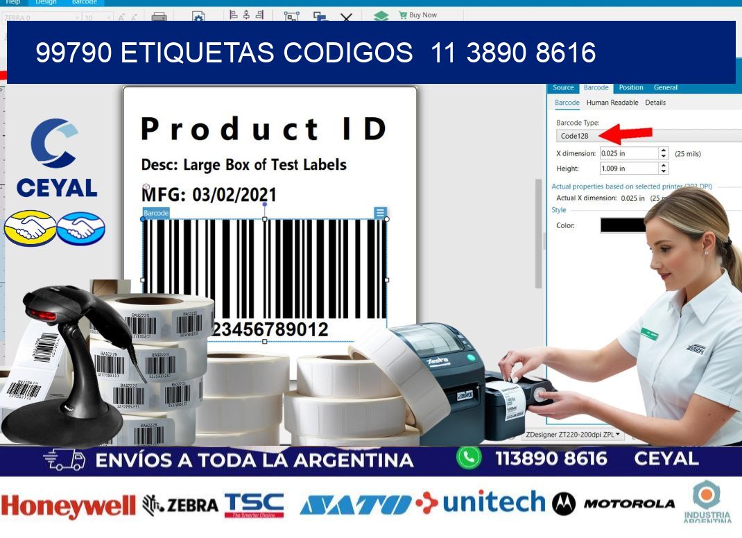 99790 ETIQUETAS CODIGOS 11 3890 8616