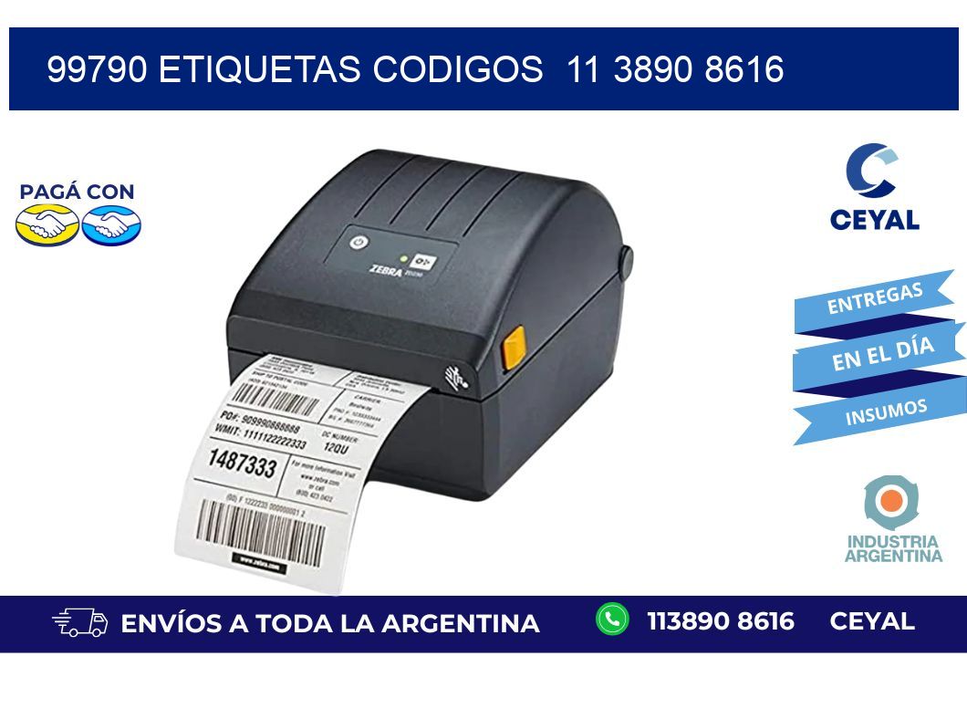 99790 ETIQUETAS CODIGOS 11 3890 8616