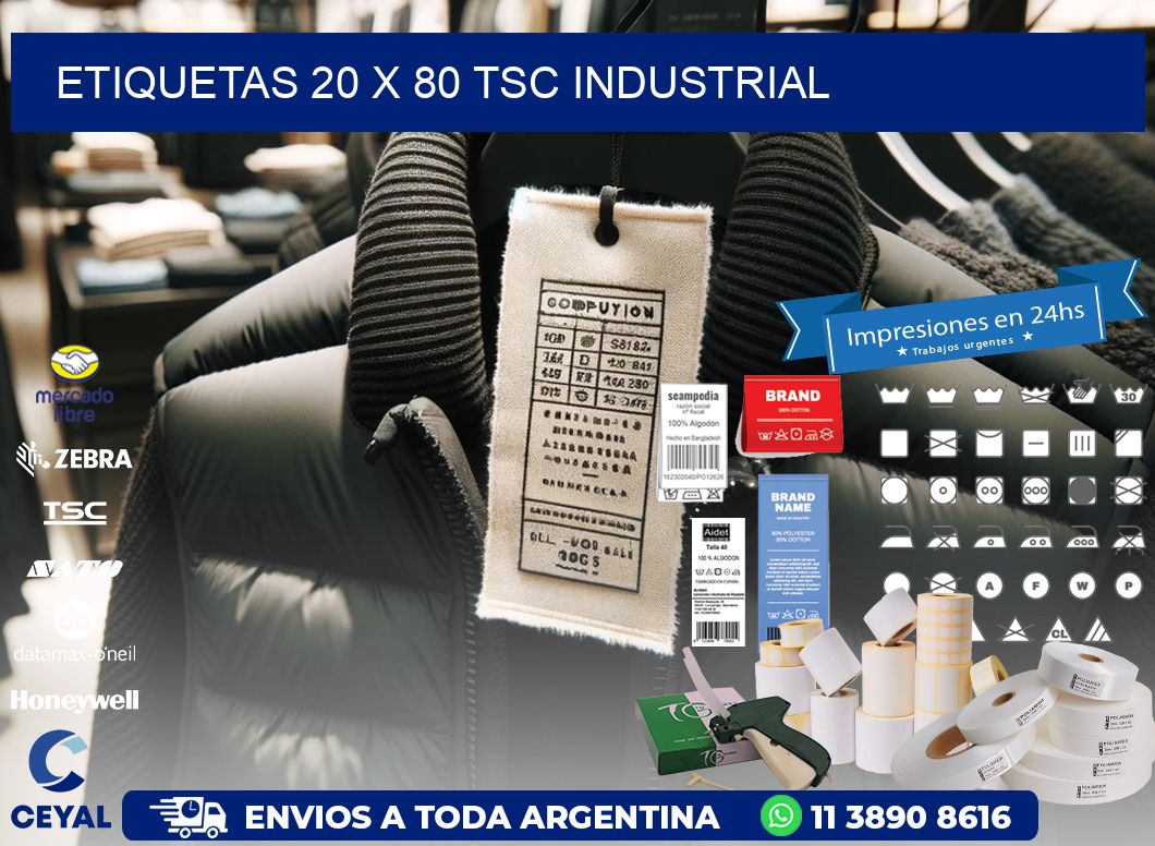 ETIQUETAS 20 x 80 TSC INDUSTRIAL
