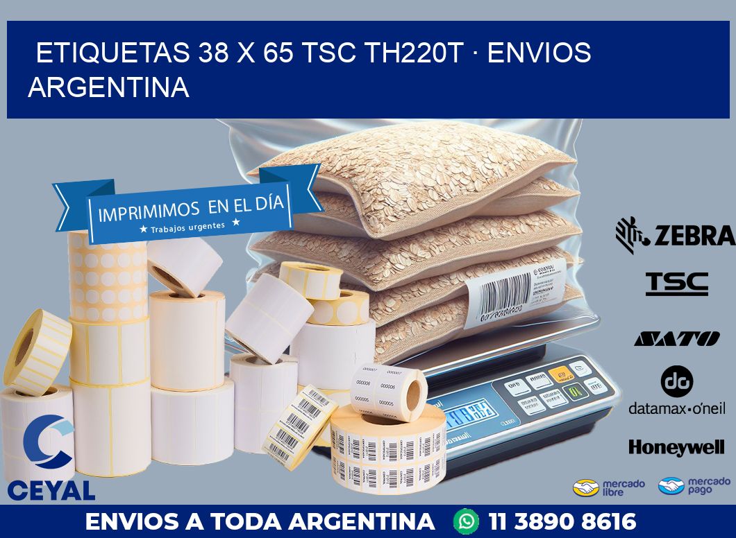 ETIQUETAS 38 x 65 TSC TH220T · ENVIOS ARGENTINA