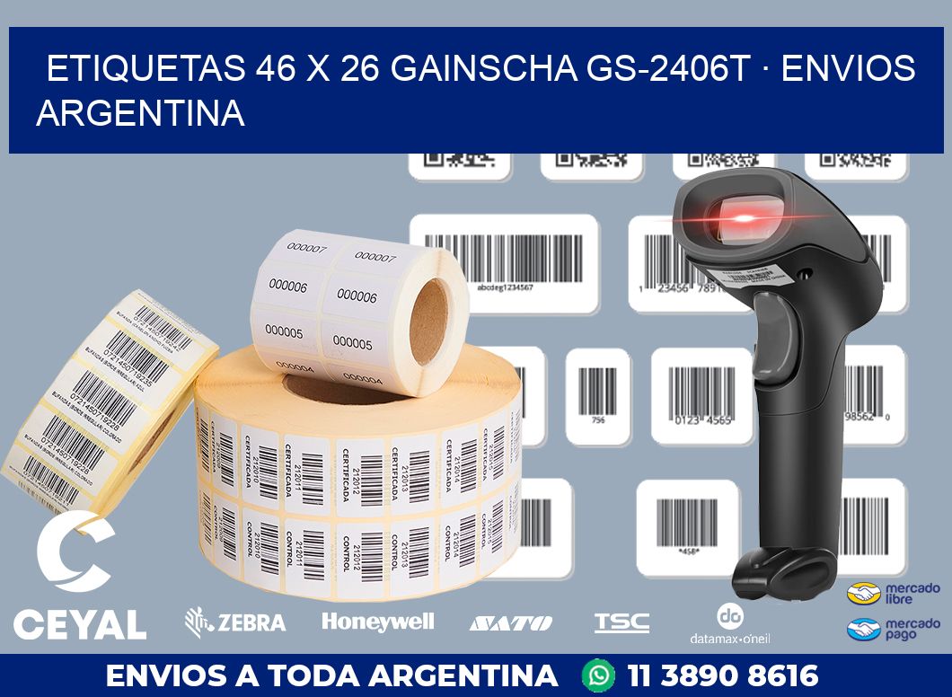 ETIQUETAS 46 x 26 GAINSCHA GS-2406T · ENVIOS ARGENTINA