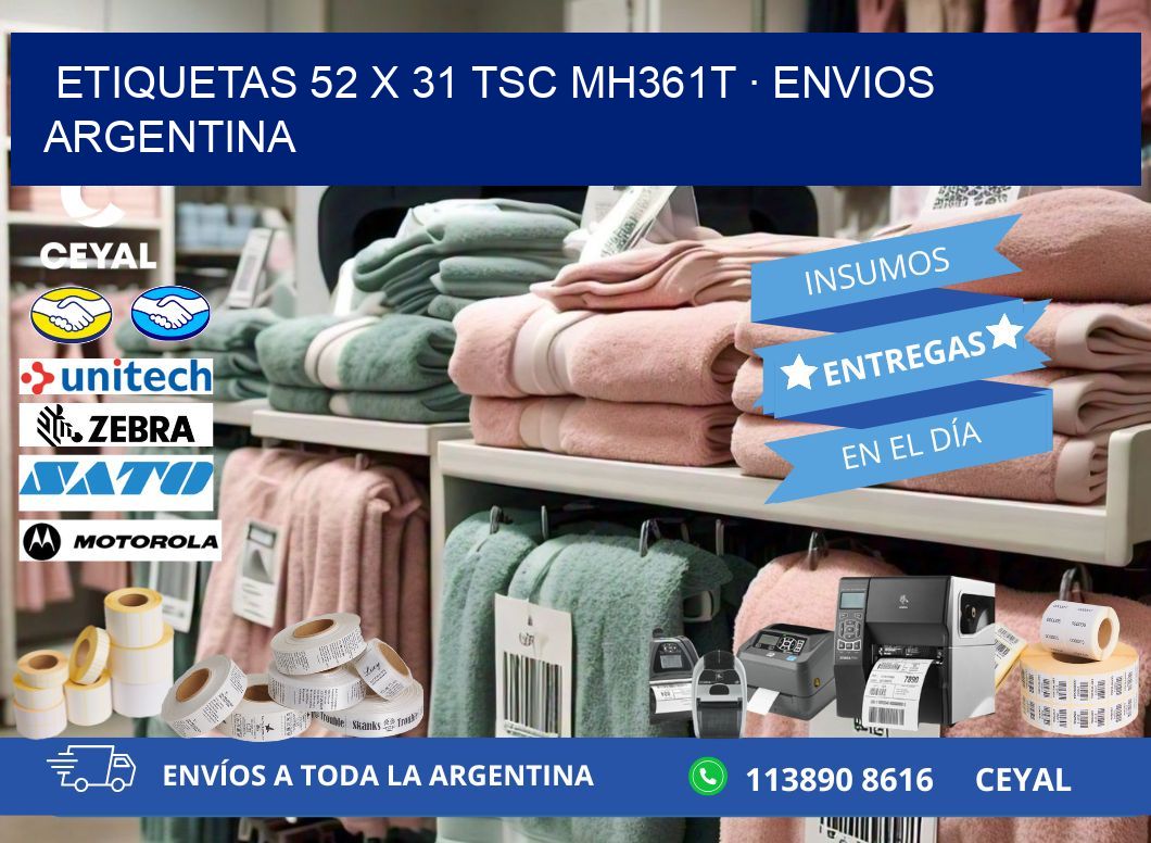 ETIQUETAS 52 x 31 TSC MH361T · ENVIOS ARGENTINA