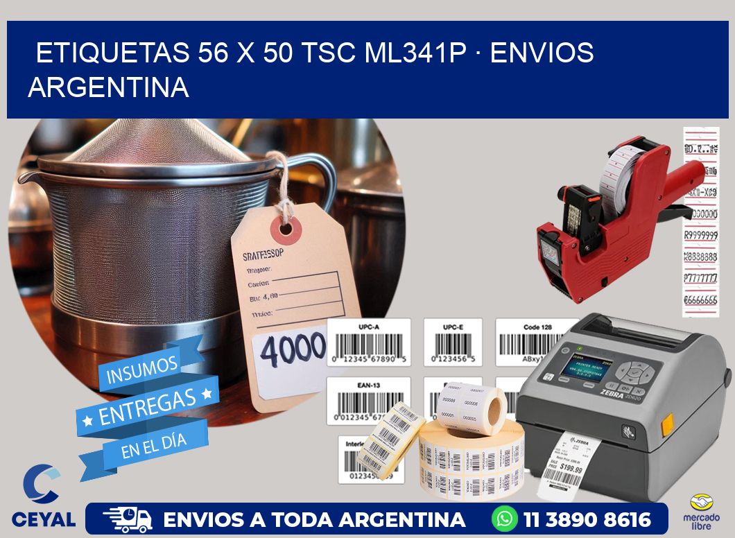 ETIQUETAS 56 x 50 TSC ML341P · ENVIOS ARGENTINA