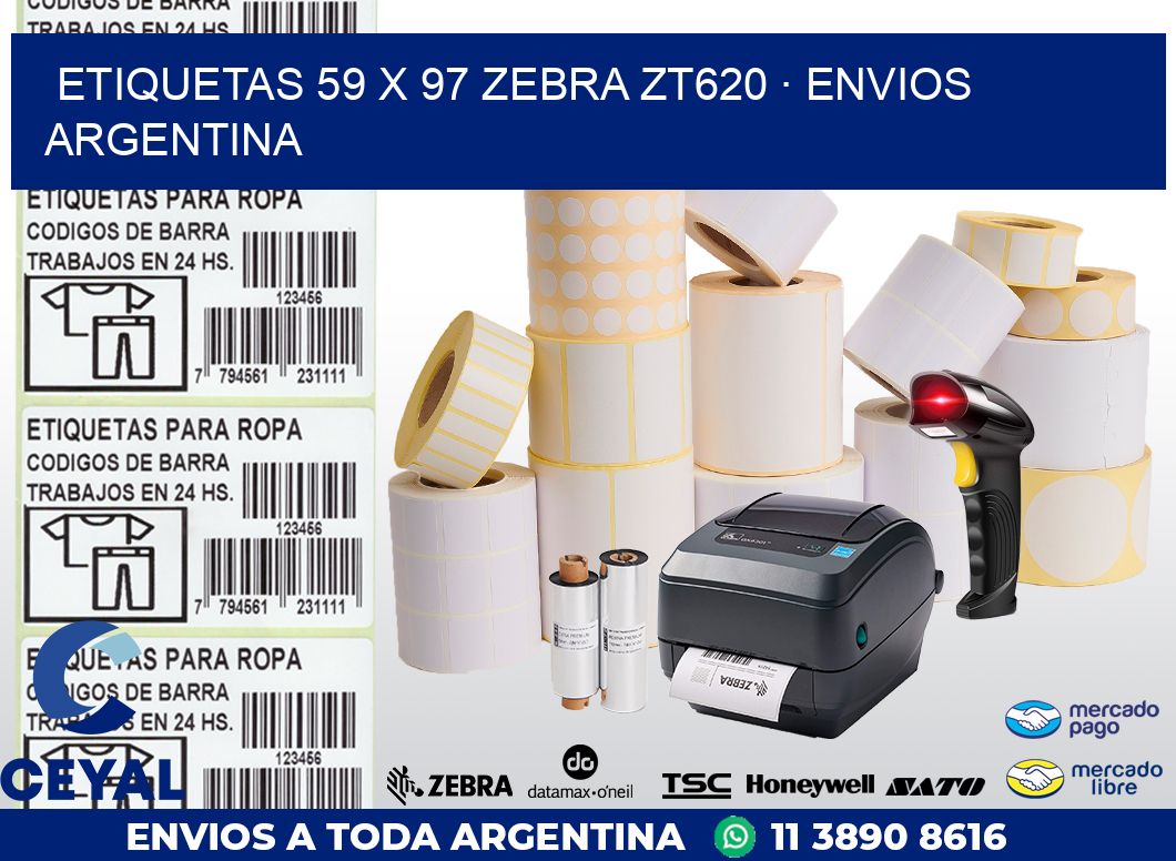 ETIQUETAS 59 x 97 ZEBRA ZT620 · ENVIOS ARGENTINA