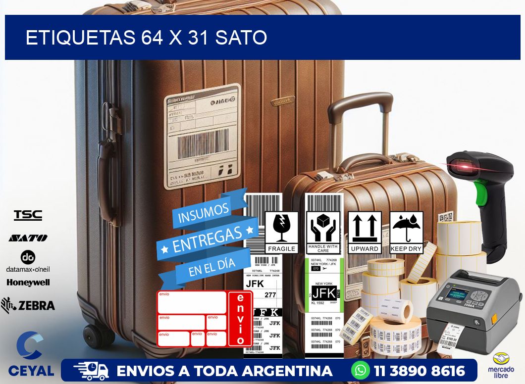 ETIQUETAS 64 x 31 SATO