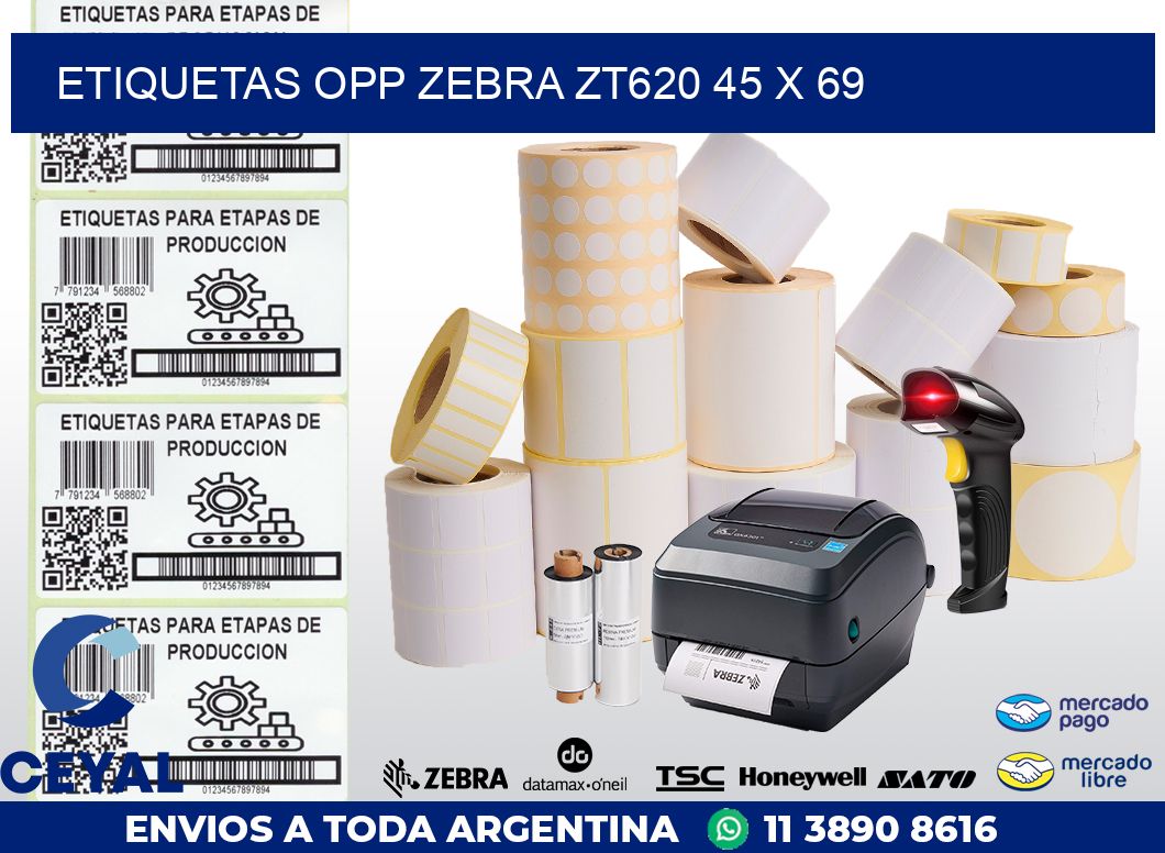 ETIQUETAS OPP ZEBRA ZT620 45 x 69