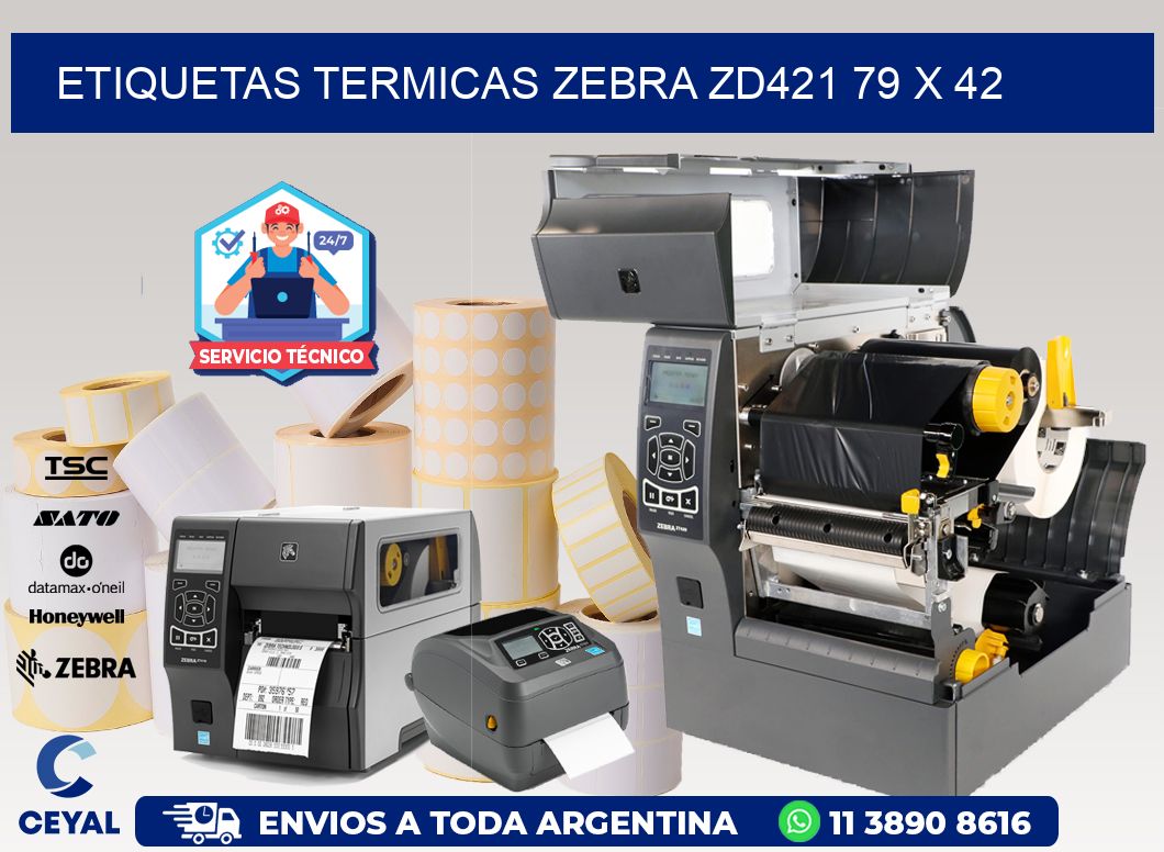 ETIQUETAS TERMICAS ZEBRA ZD421 79 x 42