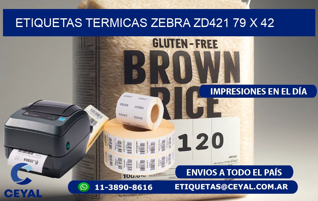 ETIQUETAS TERMICAS ZEBRA ZD421 79 x 42